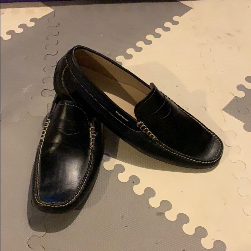 black Ecco Penny Loafers
